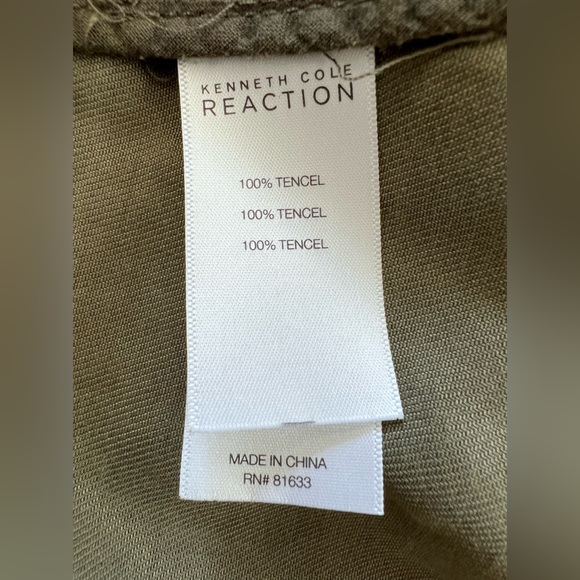 Kenneth Cole Reaction Olive Green Military Hooded Vest - Picture 5 of 12